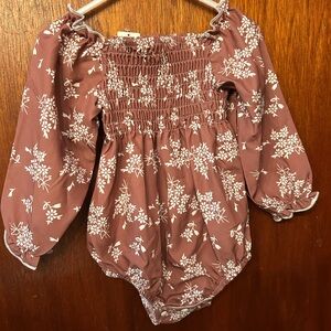 NWT SHEIN Kids- Floral Long Sleeve Baby Romper